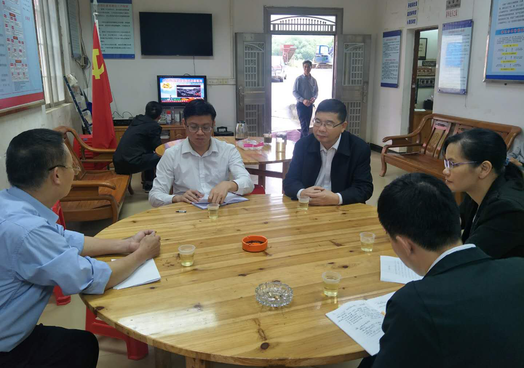 在仙菊村委会,李学华与镇,村干部座谈,详细了解了仙菊村党支部的建设